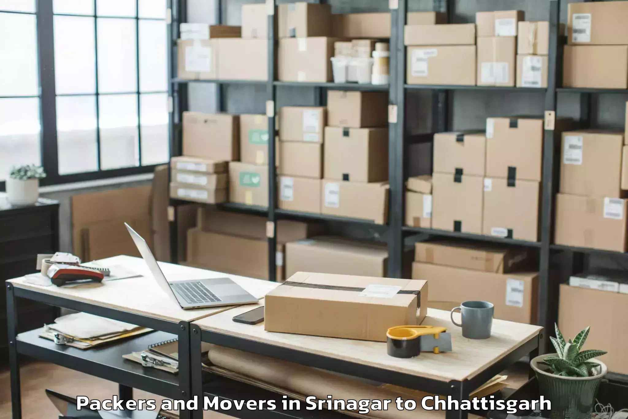 Trusted Srinagar to Sarangarh Packers And Movers